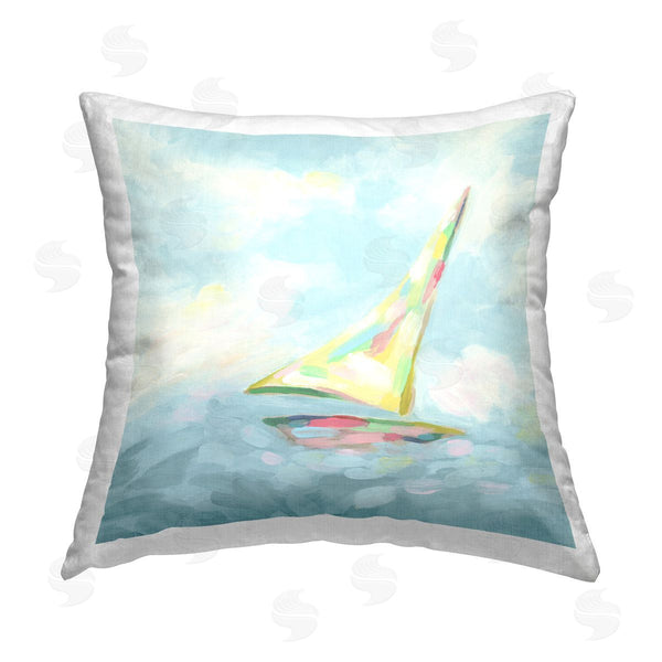 stupell industries June Erica Vess | Flowing Sailboat Abstract Printed Throw Pillow