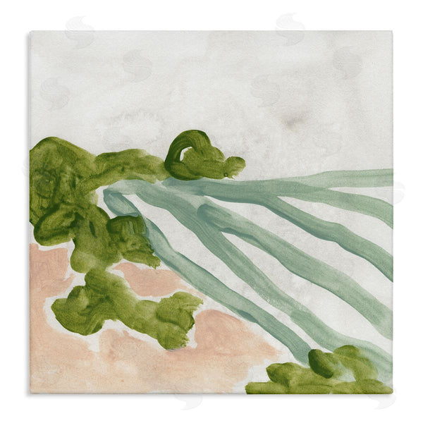 stupell industries June Erica Vess | Fluid Coastline Abstract Landscape Soft Pink Green