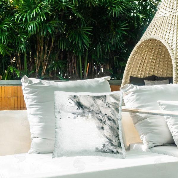 Stupell Industries June Erica Vess | Fluid Grey Abstraction Printed Throw Pillow