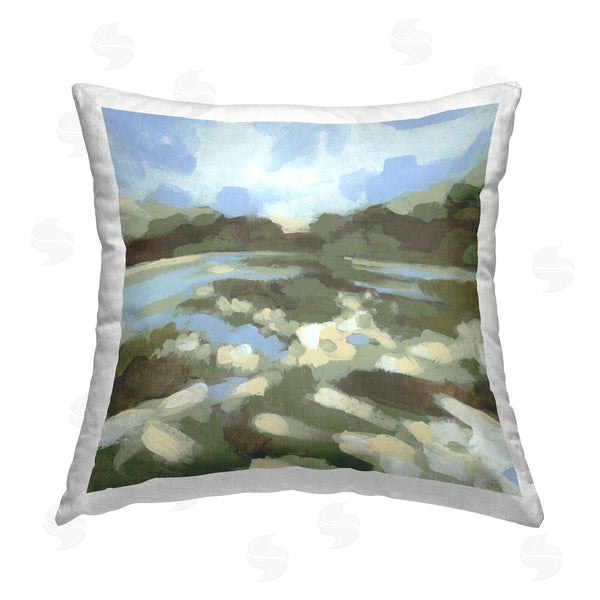 stupell industries June Erica Vess | Fluid Landscape Impression Printed Throw Pillow