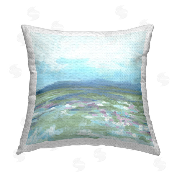 Stupell Industries June Erica Vess | Foggy Distant Mountains Printed Throw Pillow