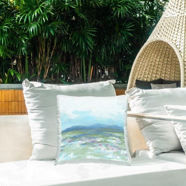 Stupell Industries June Erica Vess | Foggy Distant Mountains Printed Throw Pillow