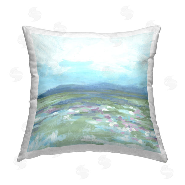 stupell industries June Erica Vess | Foggy Distant Mountains Printed Throw Pillow