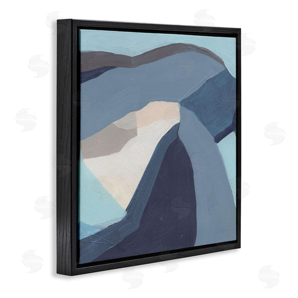 Stupell Industries June Erica Vess | Geometric Coastal Shape Arrangement Abstract Blue Grey Wall Art