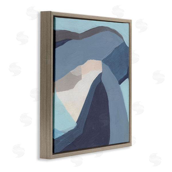 Stupell Industries June Erica Vess | Geometric Coastal Shape Arrangement Abstract Blue Grey Wall Art