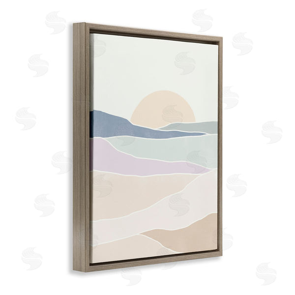 Stupell Industries June Erica Vess | Geometric Sunrise Shapes Boho Landscape Desert Hills Wall Art