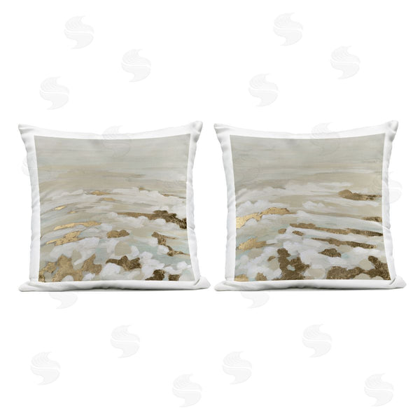Stupell Industries June Erica Vess | Gilded Surf Abstract Coast Printed Throw Pillow Set