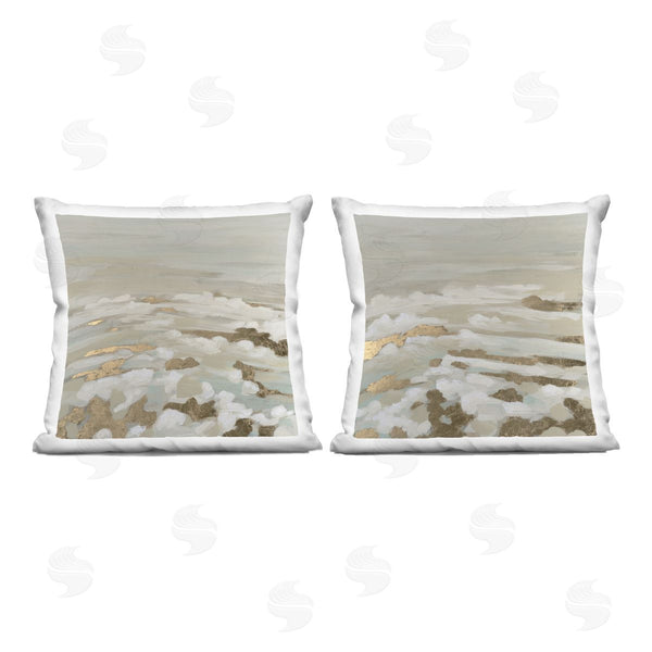 stupell industries June Erica Vess | Gilded Surf Abstract Coast Printed Throw Pillow Set