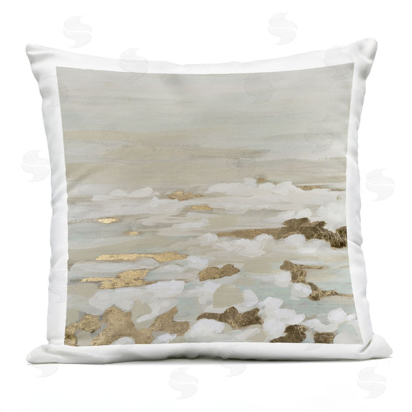 Stupell Industries June Erica Vess | Gilded Surf Abstract Waves Printed Throw Pillow