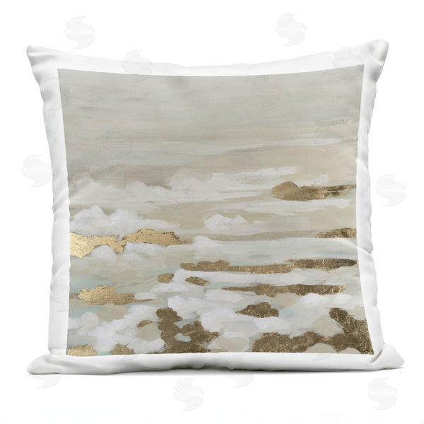 Stupell Industries June Erica Vess | Gilded Surf Abstract Waves Printed Throw Pillow