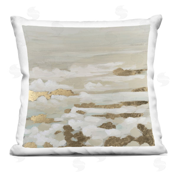 stupell industries June Erica Vess | Gilded Surf Abstract Waves Printed Throw Pillow
