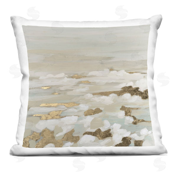 stupell industries June Erica Vess | Gilded Surf Abstract Waves Printed Throw Pillow