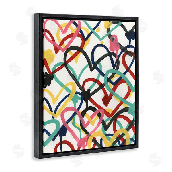 Stupell Industries June Erica Vess | Graffiti Rainbow Hearts Layered Love Shape Collage Wall Art