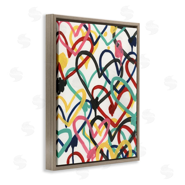 Stupell Industries June Erica Vess | Graffiti Rainbow Hearts Layered Love Shape Collage Wall Art