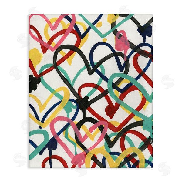 stupell industries June Erica Vess | Graffiti Rainbow Hearts Layered Love Shape Collage Wall Art