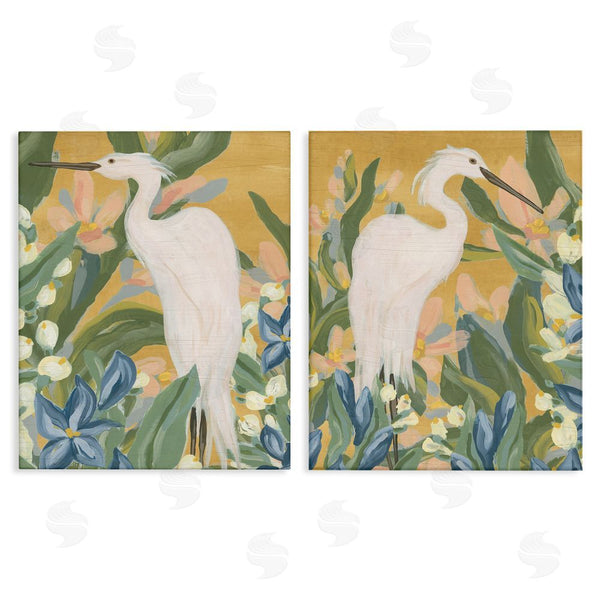 stupell industries June Erica Vess | Great Egret in Blooming Bushes Wall Art