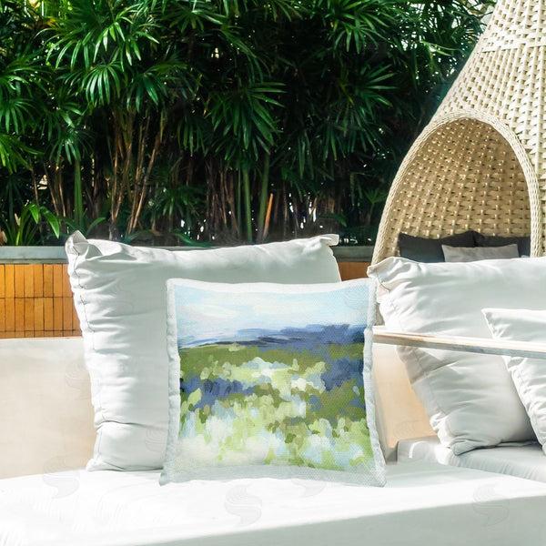 Stupell Industries June Erica Vess | Green & Blue Nature Printed Throw Pillow
