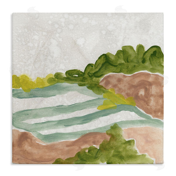 stupell industries June Erica Vess | Green Bush Meadow Landscape Soft Rolling Fields Wall Art