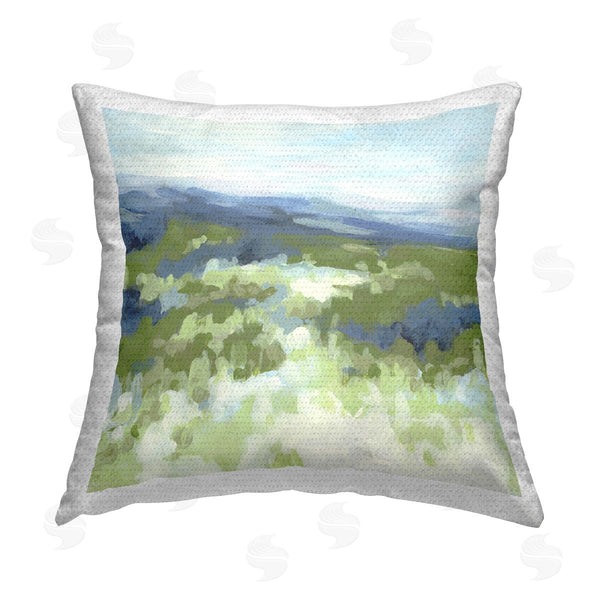 Stupell Industries June Erica Vess | Green Nature Abstraction Printed Throw Pillow