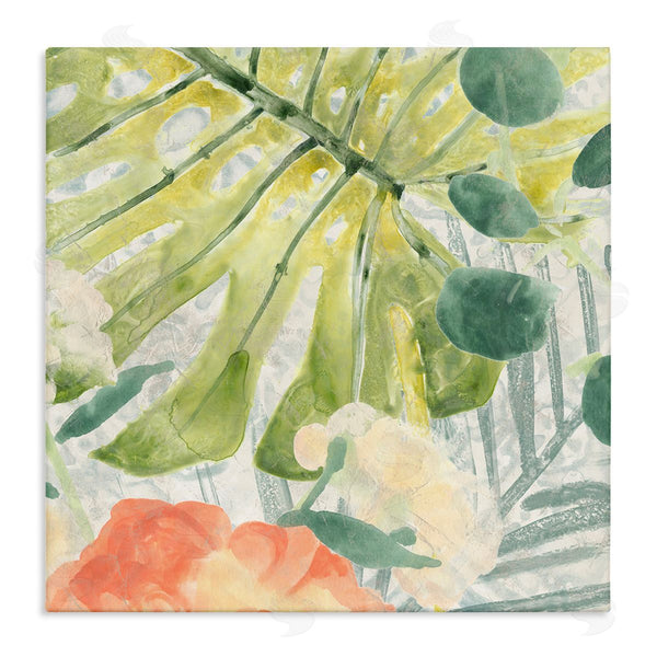 stupell industries June Erica Vess | Green Palm Leaves Layered Abstraction Tropical Floral