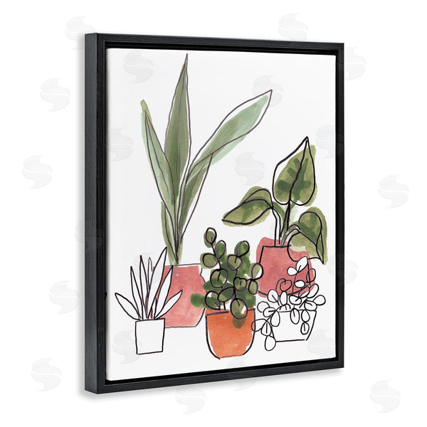 Stupell Industries June Erica Vess | Green Plants In Orange Planters Modern Abstract Foliage Wall Art