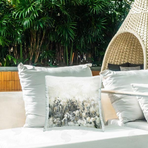 Stupell Industries June Erica Vess | Grey & Beige Landscape Printed Throw Pillow