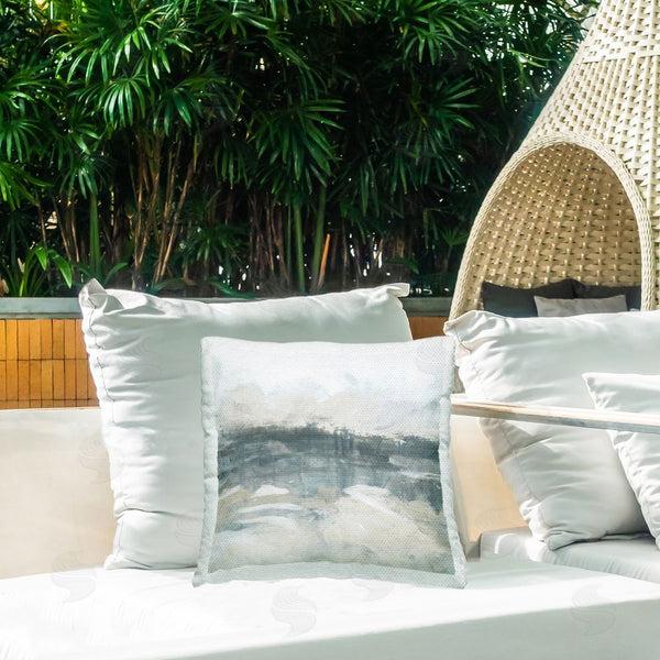 Stupell Industries June Erica Vess | Grey Landscape Abstraction Printed Throw Pillow
