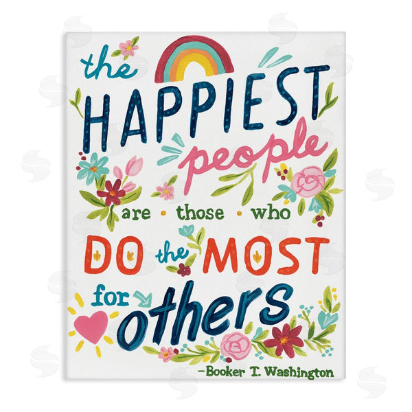 stupell industries June Erica Vess | Happy People Do Most for Others Phrase Whimsical Florals Wall Art