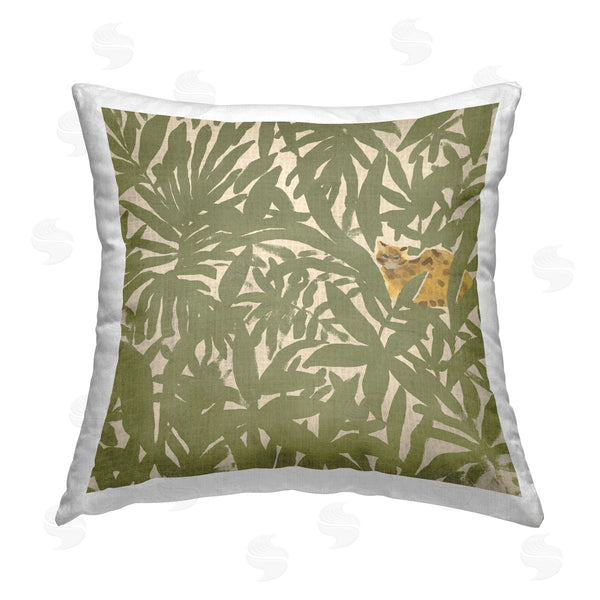stupell industries June Erica Vess | Hiding Cheetah Palm Plants Printed Throw Pillow