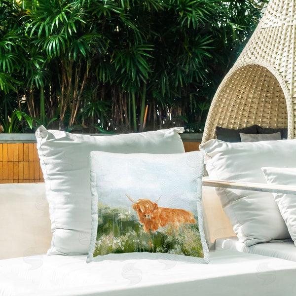 Stupell Industries June Erica Vess | Highland Cattle Abstraction Printed Throw Pillow