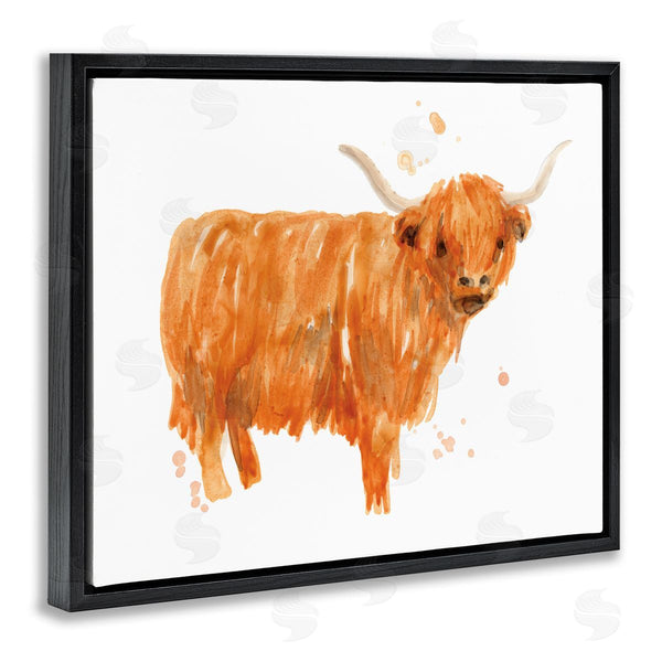 Stupell Industries June Erica Vess | Highland Cattle Whimsical Orange Farm Animal Yak Wall Art