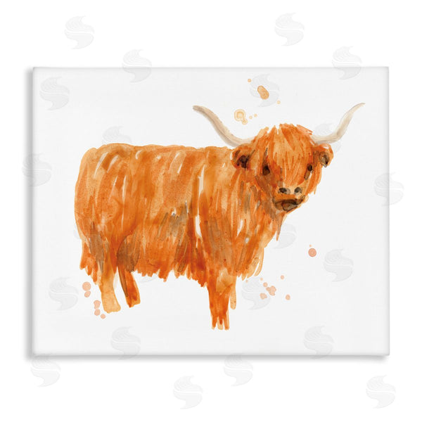 stupell industries June Erica Vess | Highland Cattle Whimsical Orange Farm Animal Yak Wall Art