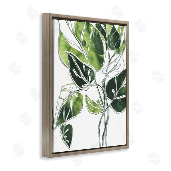 Stupell Industries June Erica Vess | Intricate Palm Vines Unique Green Leaves