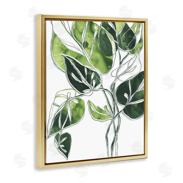 Stupell Industries June Erica Vess | Intricate Palm Vines Unique Green Leaves
