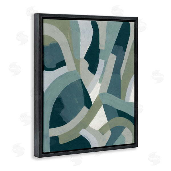 Stupell Industries June Erica Vess | Layered Curved Shapes Abstract Green Limestone