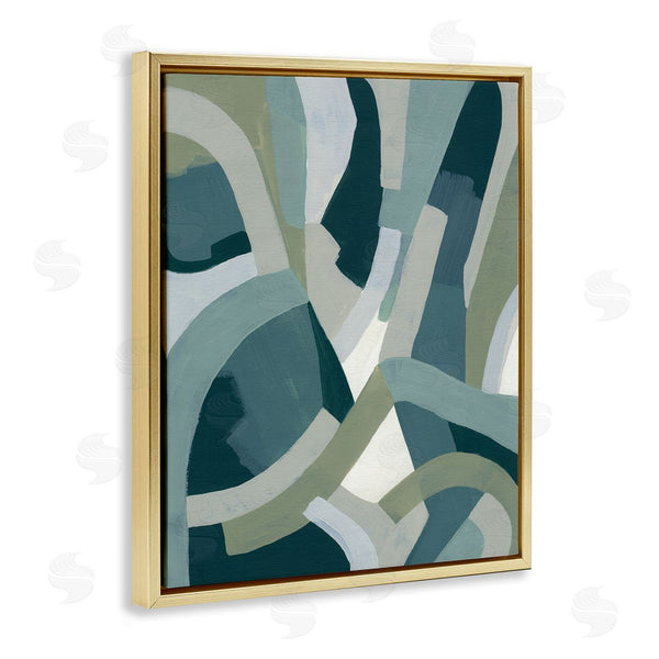 Stupell Industries June Erica Vess | Layered Curved Shapes Abstract Green Limestone