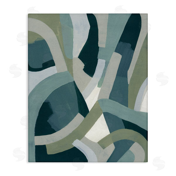 stupell industries June Erica Vess | Layered Curved Shapes Abstract Green Limestone