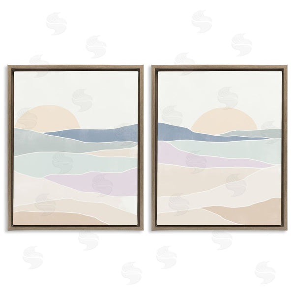 Stupell Industries June Erica Vess | Layered Sunrise Landscape Landforms Wall Art