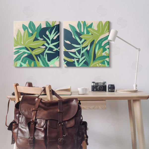 Stupell Industries June Erica Vess | Layered Tropical Botanical Leaves Wall Art