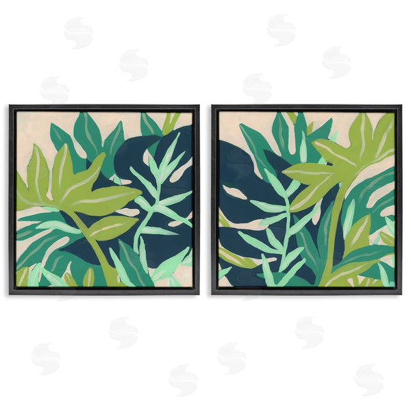 Stupell Industries June Erica Vess | Layered Tropical Botanical Leaves Wall Art