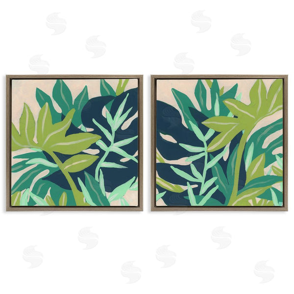 Stupell Industries June Erica Vess | Layered Tropical Botanical Leaves Wall Art