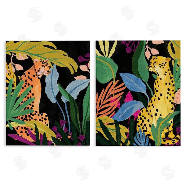 stupell industries June Erica Vess | Leopards & Tropical Leaves Wall Art