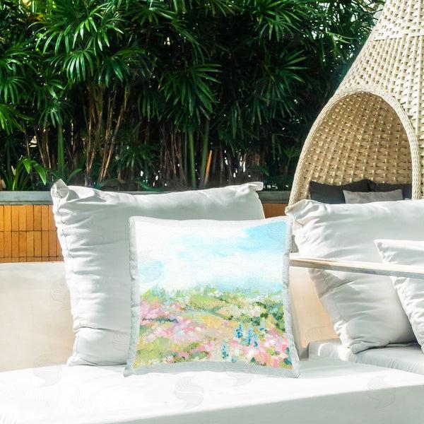 Stupell Industries June Erica Vess | Meadow With Blue Sky Printed Throw Pillow