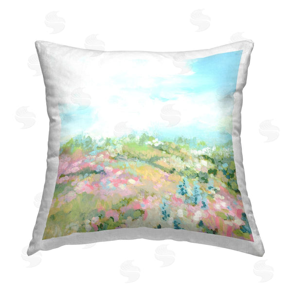 stupell industries June Erica Vess | Meadow with Blue Sky Printed Throw Pillow