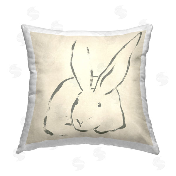stupell industries June Erica Vess | Minimal Bunny Outline Printed Throw Pillow