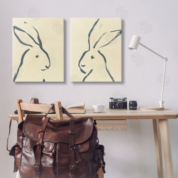 Stupell Industries June Erica Vess | Minimalist Rabbit Line Portrait Wall Art
