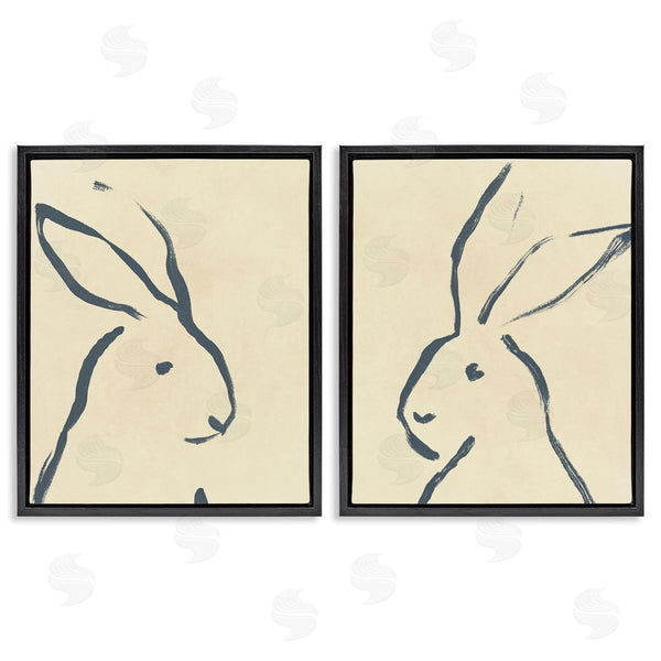 Stupell Industries June Erica Vess | Minimalist Rabbit Line Portrait Wall Art
