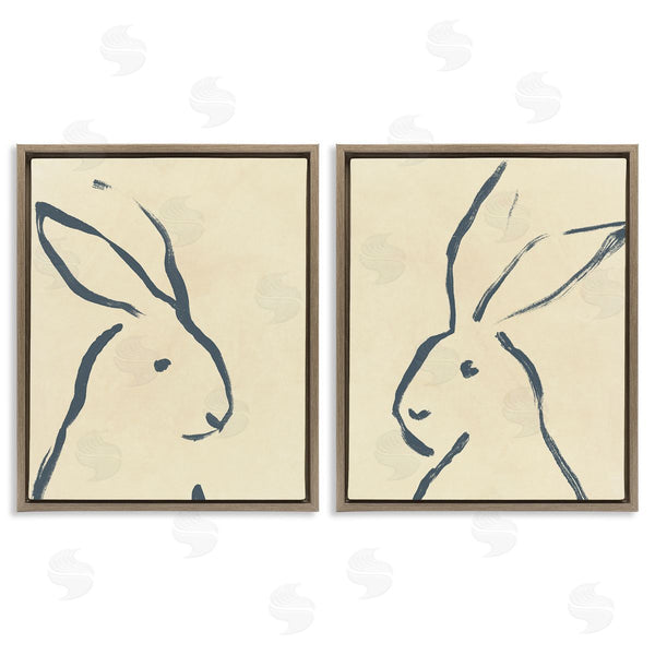 Stupell Industries June Erica Vess | Minimalist Rabbit Line Portrait Wall Art