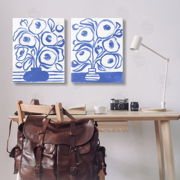 Stupell Industries June Erica Vess | Modern Blue Floral Vase Wall Art