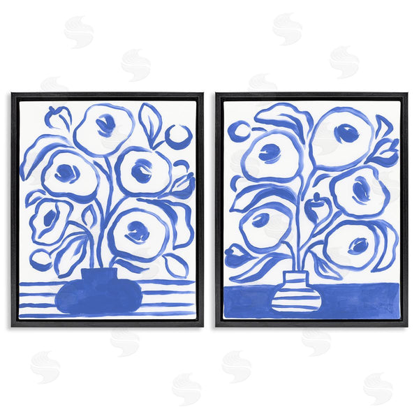 Stupell Industries June Erica Vess | Modern Blue Floral Vase Wall Art